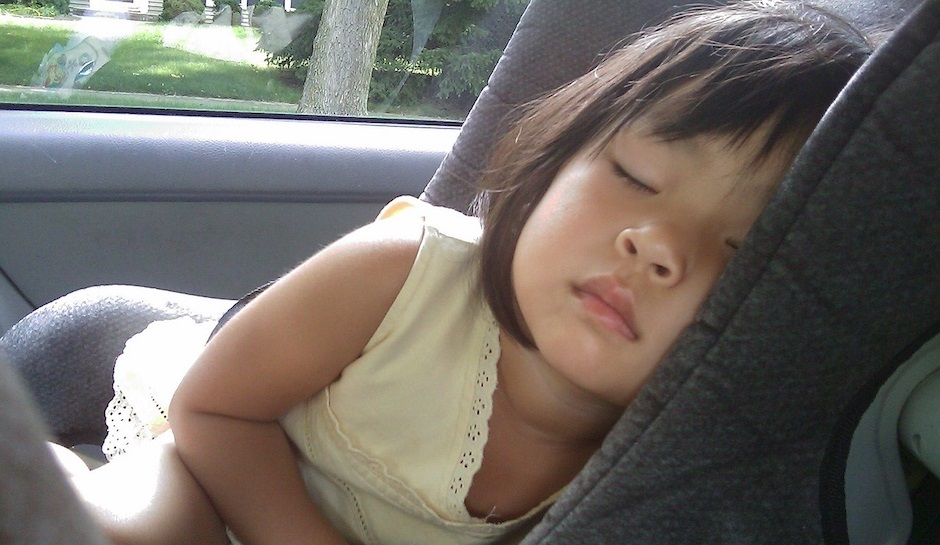 Toddler asleep in car